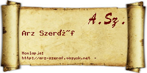 Arz Szeráf névjegykártya